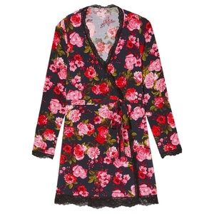 Victoria’s Secret Dream Angels Soft Dressing Robe Kimono Modal Floral XS/S New